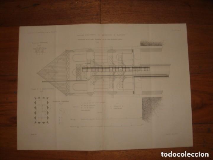 Arte: GRABADO TECNOLOG&Iacute;A, SIGLO XIX, SISTEMA ATMOSF&Eacute;RICO DE EXTRACCI&Oacute;N, BLANCHET, ORIGINAL, MADRID, 1879.