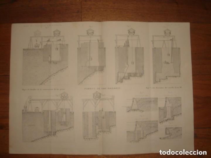 Arte: GRABADO TECNOLOG&Iacute;A, SIGLO XIX, PUERTO DE SAN NAZARIO, NANTES, FRANCIA, ORIGINAL, MADRID, 1879.