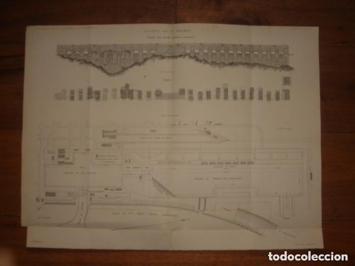 Arte: GRABADO TECNOLOG&Iacute;A, SIGLO XIX, PUERTO DE SAN NAZARIO, NANTES, FRANCIA, ORIGINAL, MADRID, 1879.