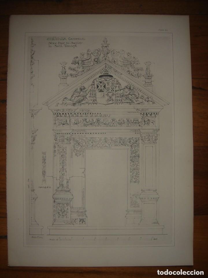 Arte: GRABADO DETALLES ORNAMENTALES RENACENTISTAS CATEDRAL DE SIGUENZA, GUDALAJARA, 1893, PRENTICE.