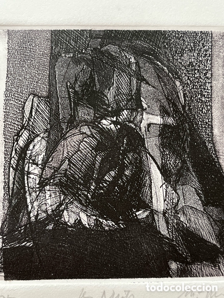 Arte: Arte abstracto - Grabado enmarcado y firmado a l&aacute;piz