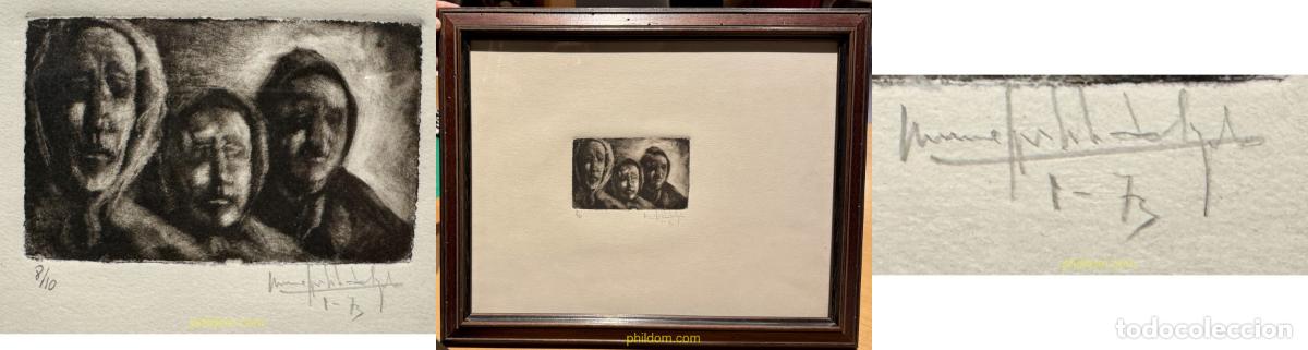 Arte: GRABADO CARAS MUJERES 1973 N&ordm;8/10