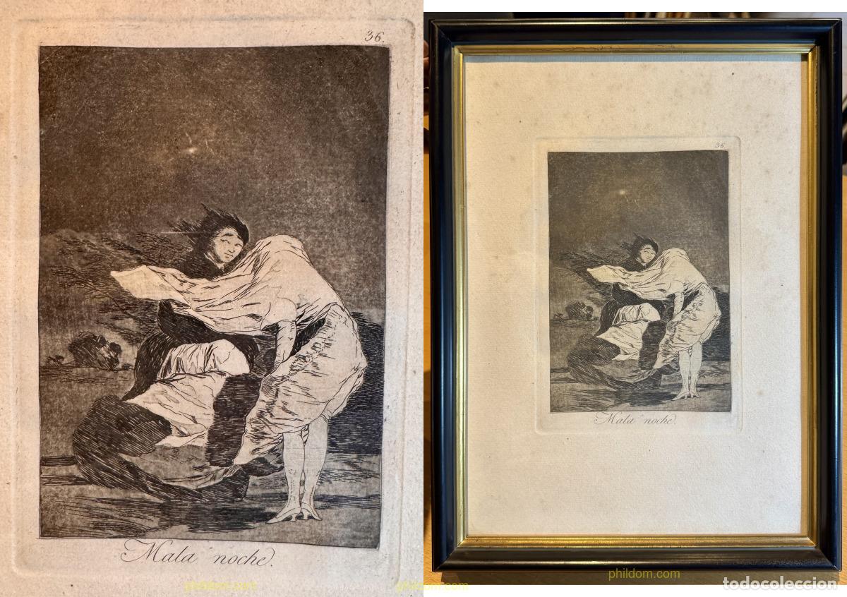 Arte: GRABADO GOYA - MALA NOCHE - N&ordm;36 ORIGINAL