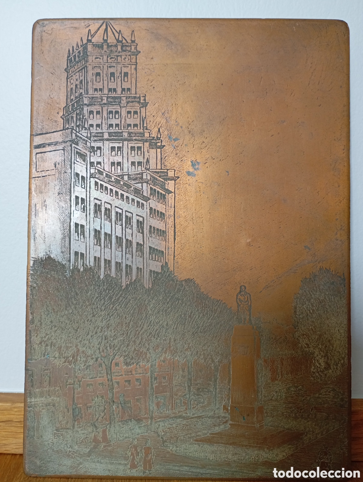 Arte: Plancha de cobre grabada para imprimir
