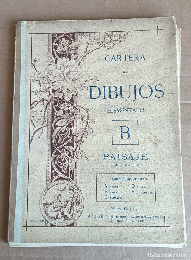Arte: Carpeta de dibujos elementales B paisajes Monroco &ndash; Par&iacute;s 36 l&aacute;grimas &ndash; grabados / completo