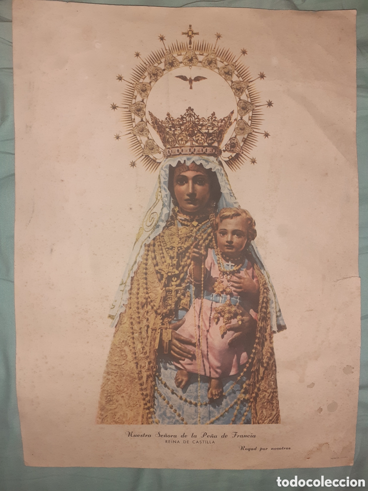 Arte: ANTIGUO HELIOGRABADO NUESTRA SE&Ntilde;ORA DE LA PE&Ntilde;A DE FRANCIA. SALAMANCA. FOURNIER. VITORIA