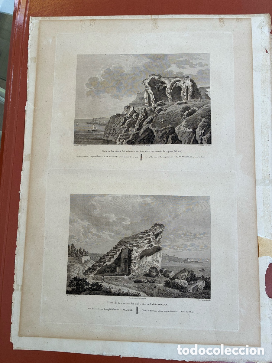 Arte: Grabado TARRAGONA. 1820 Laborde, Ligier, Baugean - Folio elefante, 2 vistas&rdquo;