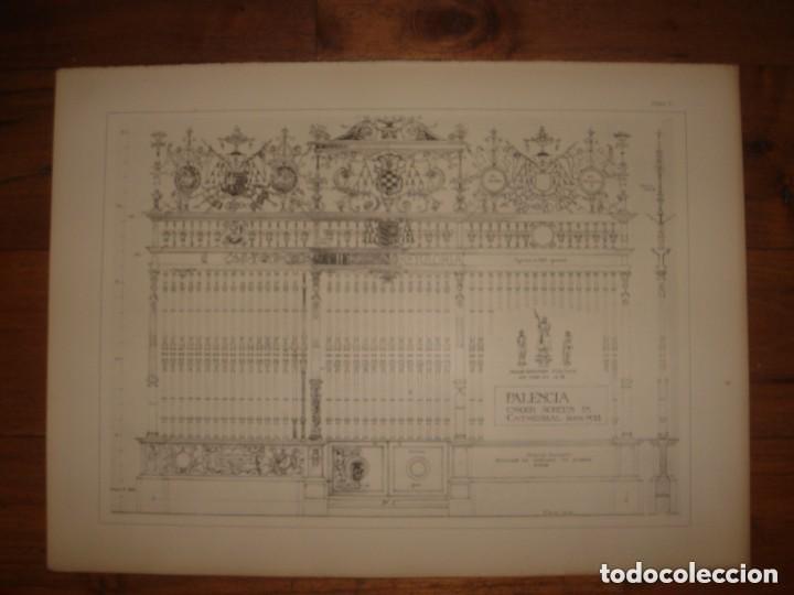 Art: ESPL&Eacute;NDIDO GRABADO ORNAMENTACI&Oacute;N RENACENTISTA, REJA CATEDRAL DE PALENCIA, DETALLES,1893, PRENTICE