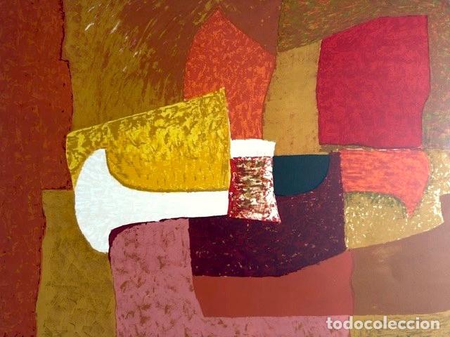 Arte: Lithographie originale &ndash; Composition abstraite &ndash; &Eacute;cole Fran&ccedil;aise du XX&egrave;me si&egrave;cle