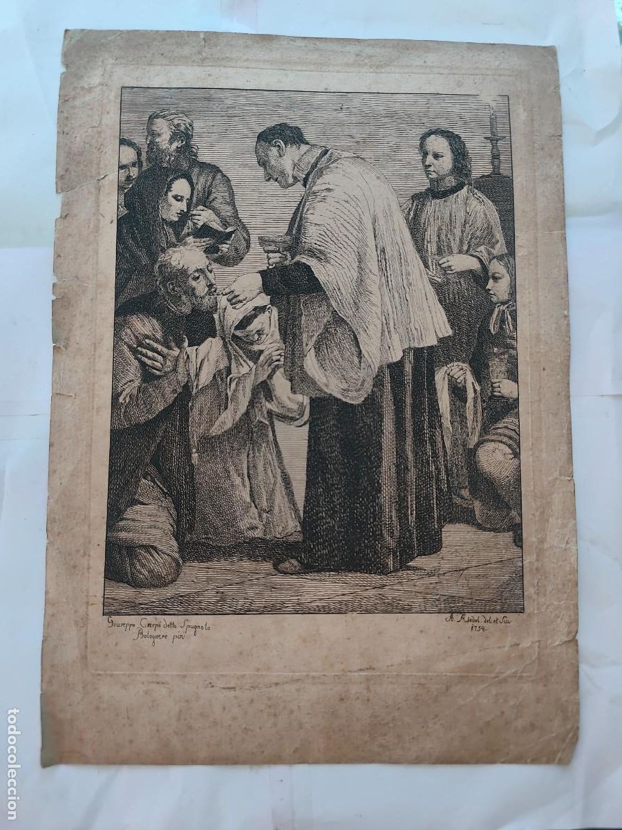 Arte: Grabado xviii Los siete Sacramentos ,Johan Anton Riedel