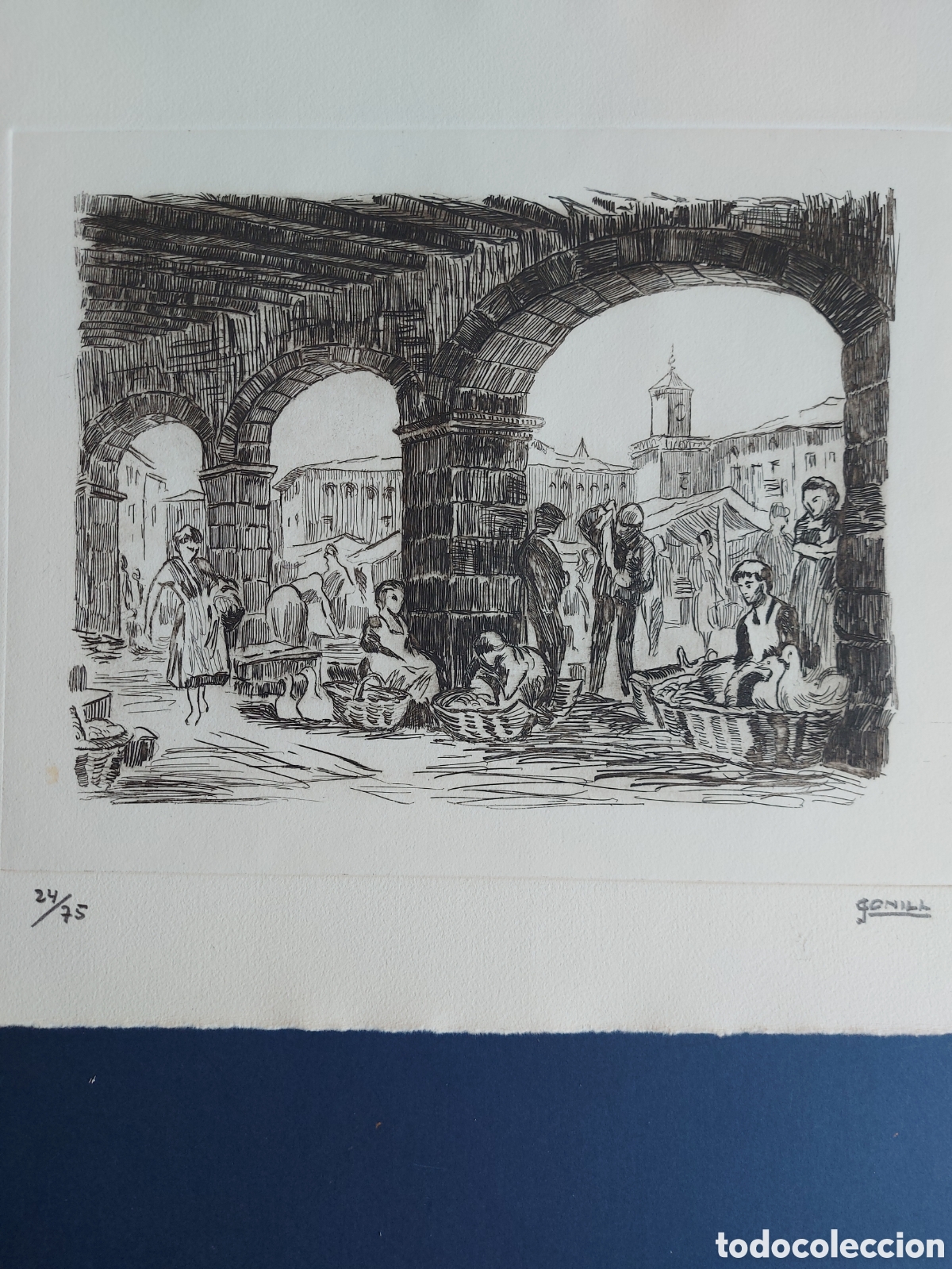 Arte: &rdquo;EL MERCAT DE VIC&rdquo; GRABADO AL AGUAFUERTE 1980