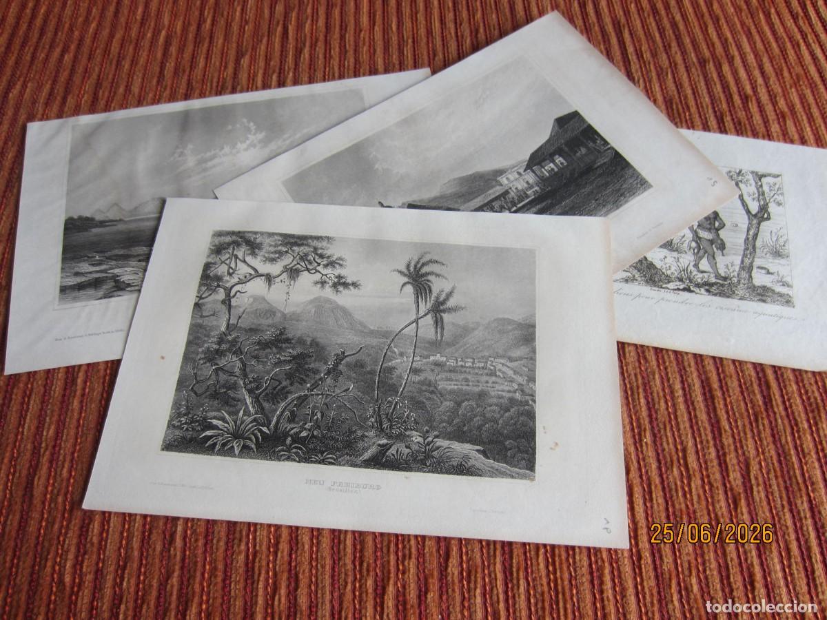 Arte: SIGLO XIX- 4 GRABADOS DE NICARAGUA. ORIGINALES