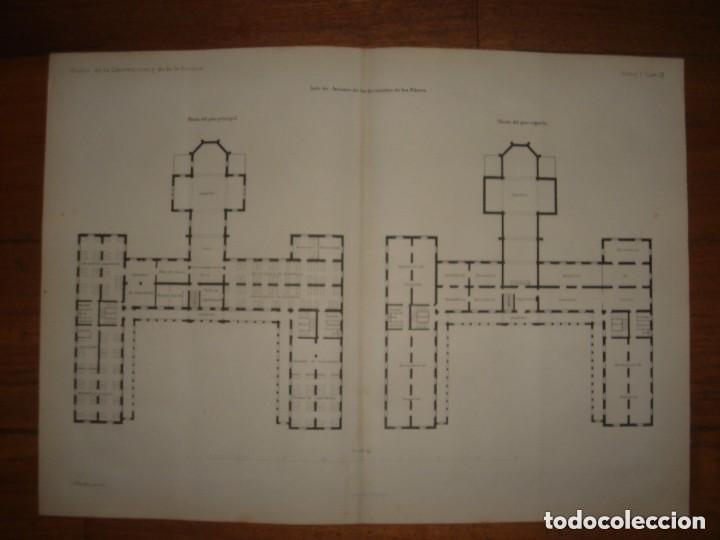 Arte: GRABADO ARQUITECTURA PLANO DE PLANTAS ASILO HERMANITAS DE LOS POBRES MADRID, ORIGINAL 1876.