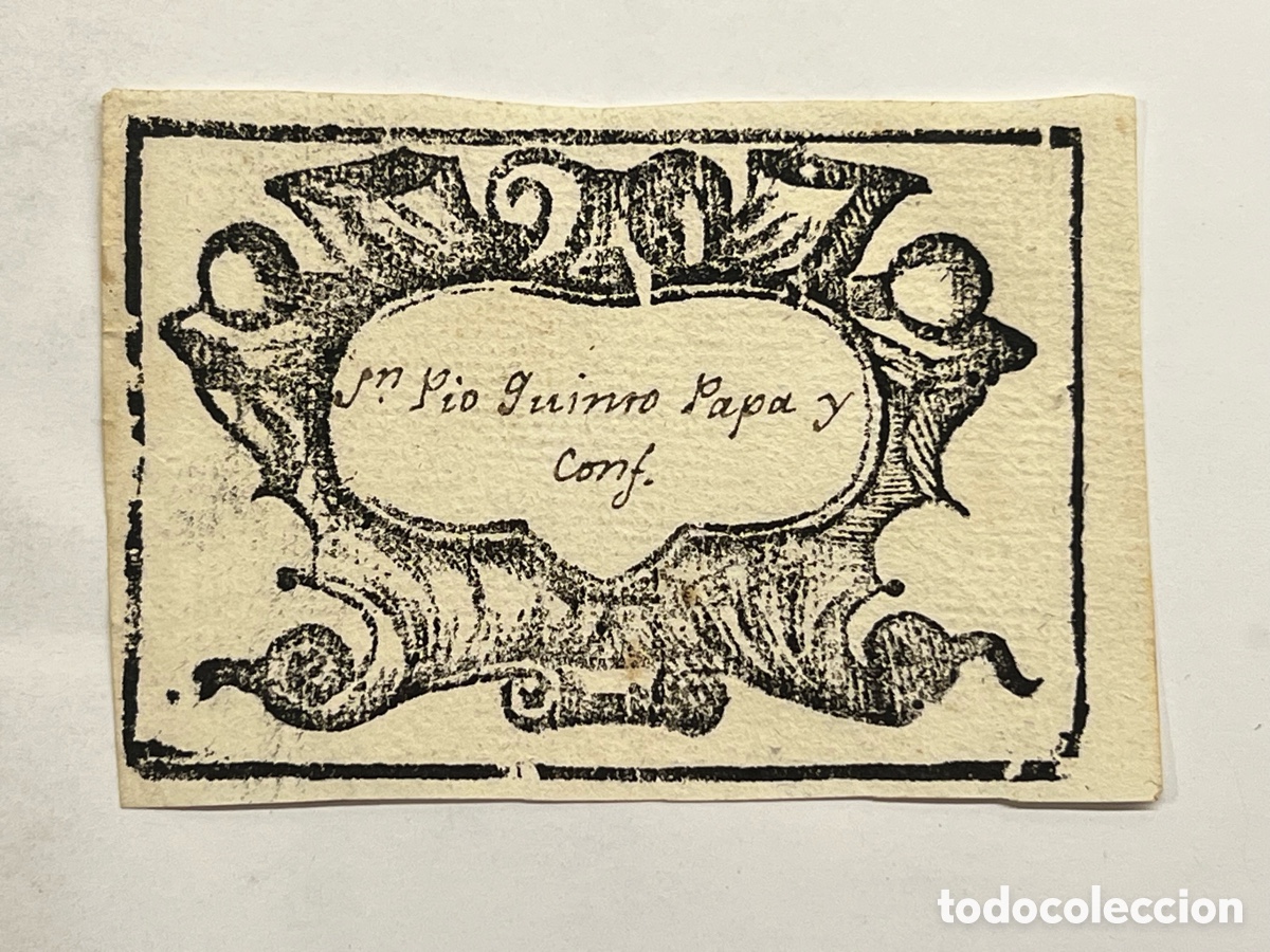Arte: GRABADO.. Tarjeta de Visita Siglo XVIII..? P&Iacute;O V, Sn Pio Quinto Papa y Conf