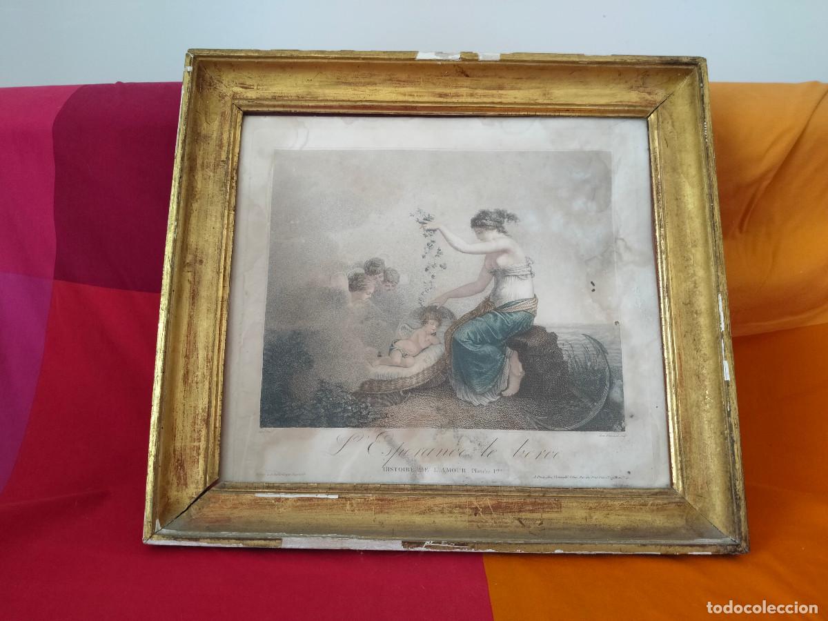 Arte: Grabado franc&eacute;s antiguo &rdquo;L'Enfance de l'Amour&rdquo; (Histoire de l'Amour) &ndash; Mallet &ndash; Prot & Discard &ndash; Mar