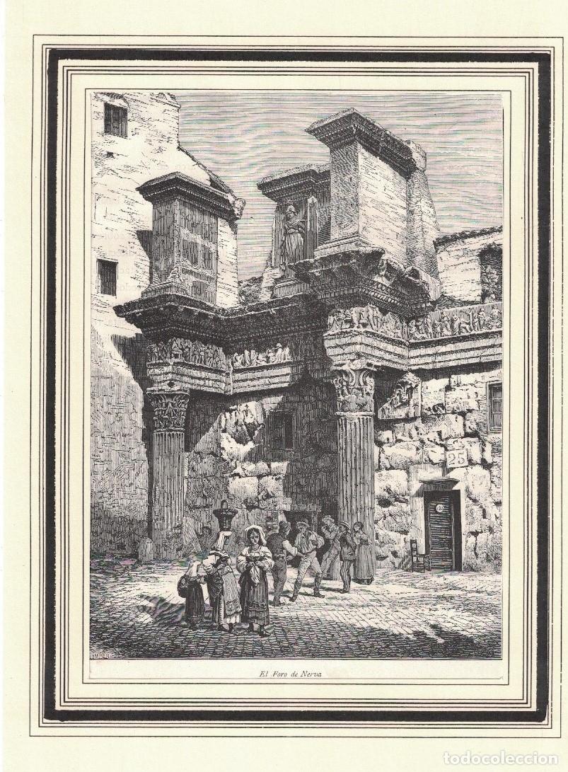 Arte: &ldquo;EL FORO DE NERVA&rdquo; ROMA. - Grabado. - Foto 1