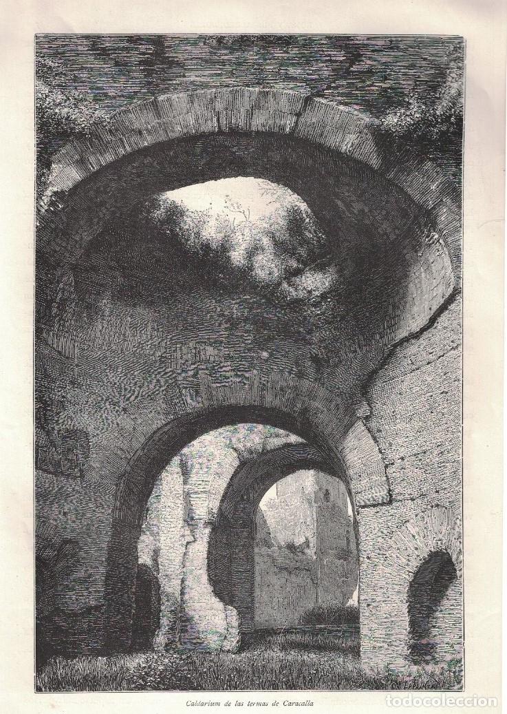 Arte: &ldquo;CALDARIUM DE LAS TERMAS DE CARACALLA&rdquo; ROMA. - Grabado.