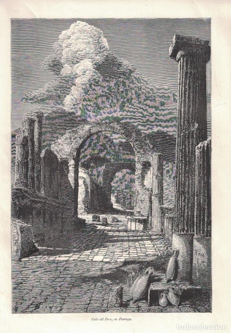 Arte: &ldquo;CALLE DEL FORO, EN POMPEYA&rdquo;. - Grabado.