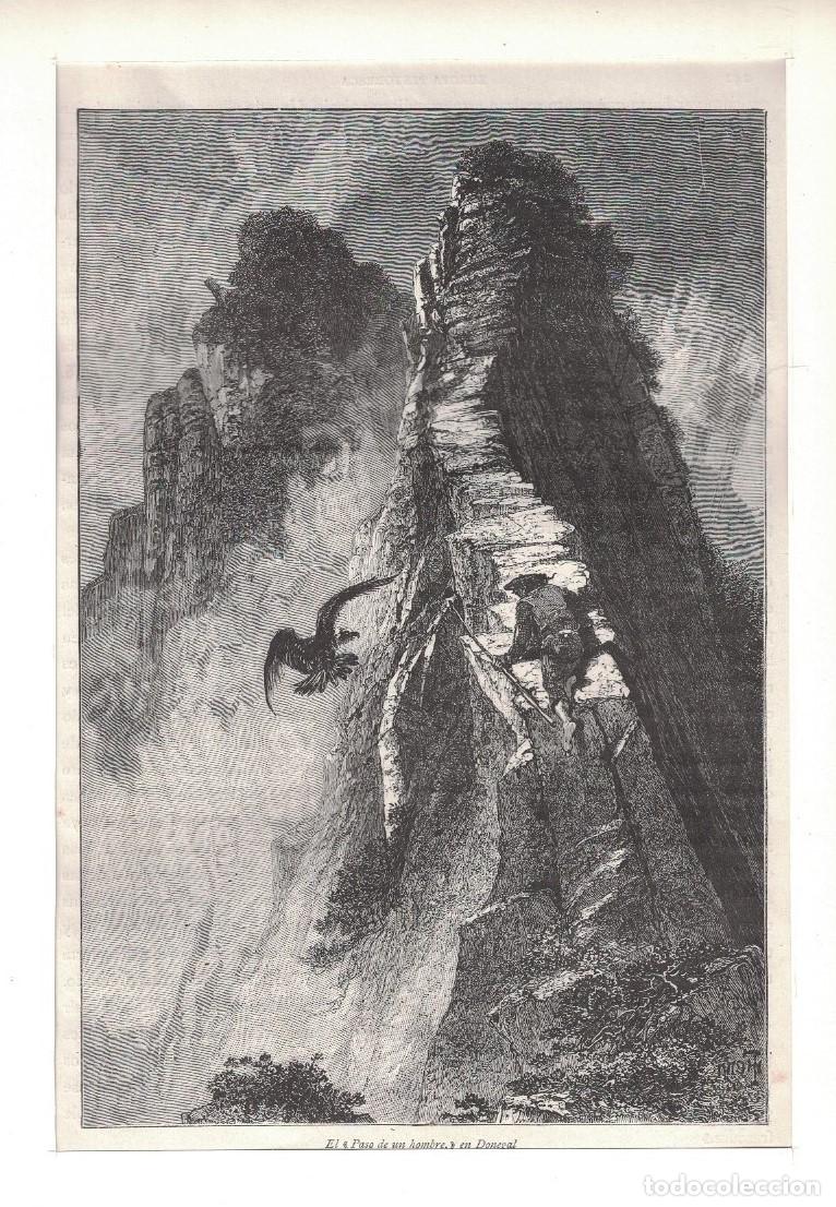 Arte: &ldquo;EL -PASO DE UN HOMBRE- EN DONEGAL&rdquo; . Irlanda. - Grabado.