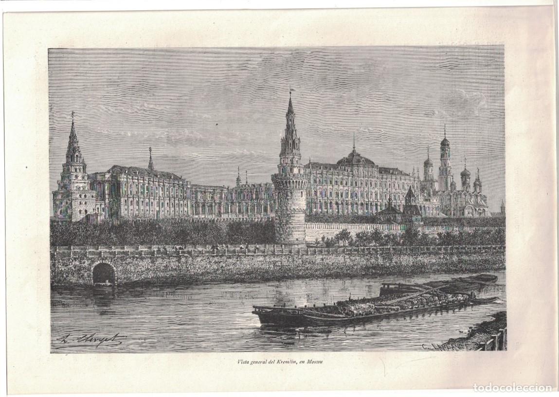 Arte: &ldquo;VISTA GENERAL DEL KREMLIN, EN MOSCOU&rdquo;. - Grabado.