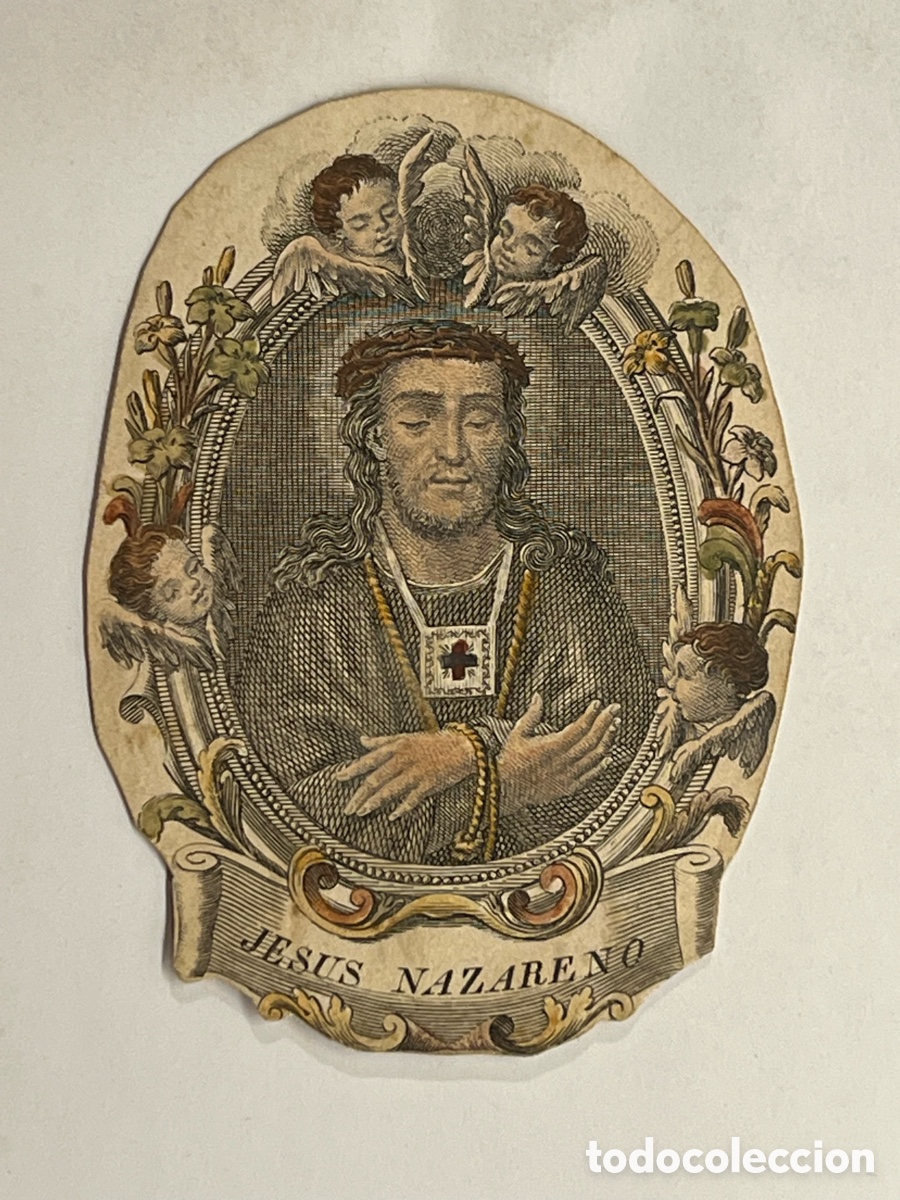 Arte: JES&Uacute;S NAZARENO.. Ecce Homo.., devoci&oacute;n Medinaceli. Decoraci&oacute;n Barroca (fin Siglo XVIII?)