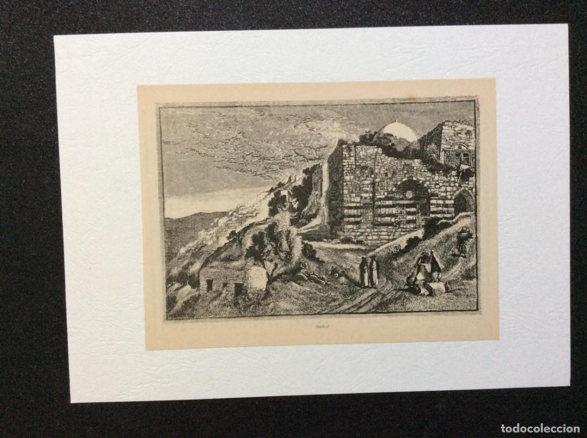 Arte: Tema: M&eacute;dio Oriente - Safed ( Israel ) . Xilogravura do s&eacute;culo XIX. Envio gr&aacute;tis