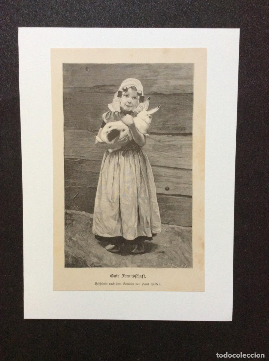 Arte: &rdquo;Boa Amizade&rdquo; (ou &rdquo;Gute Freundschaft&rdquo;, em alem&atilde;o). Xilogravura alem&atilde; de 191? Envio gr&aacute;tis