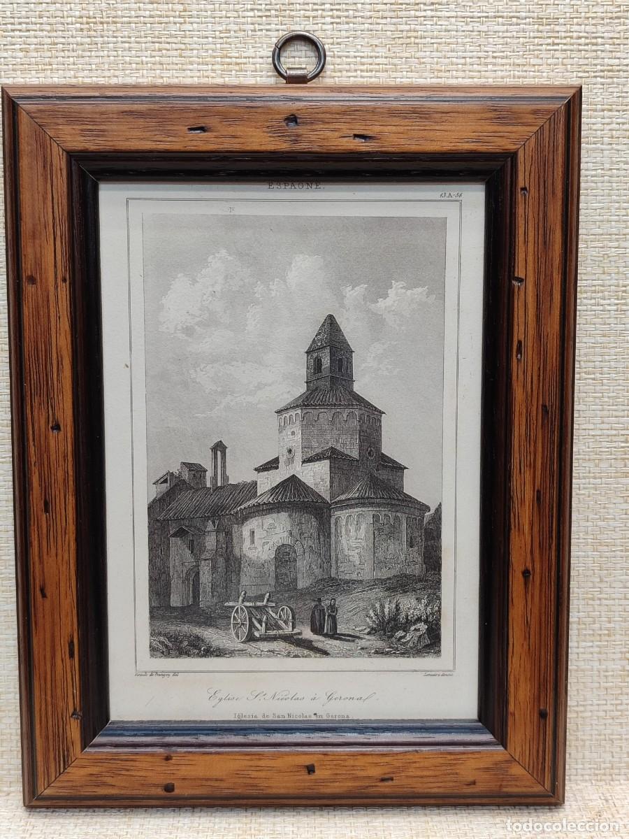 Arte: Iglesia de San Nicolas en Gerona, L&acute;Univers Pittoresque. Espagne. 1844. Cuadro.