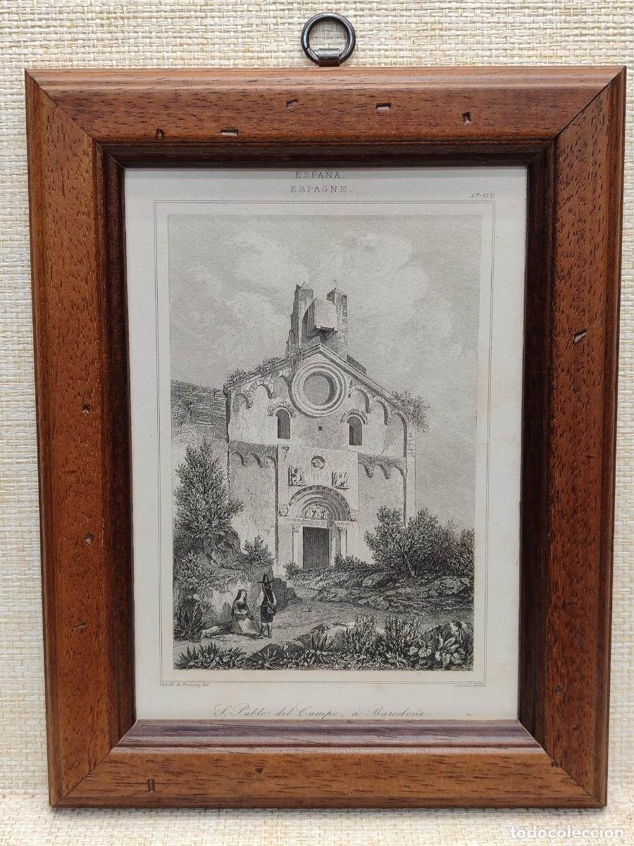 Arte: San Pablo del campo Barcelona, L&acute;Univers Pittoresque. Espagne. 1844. Cuadro.