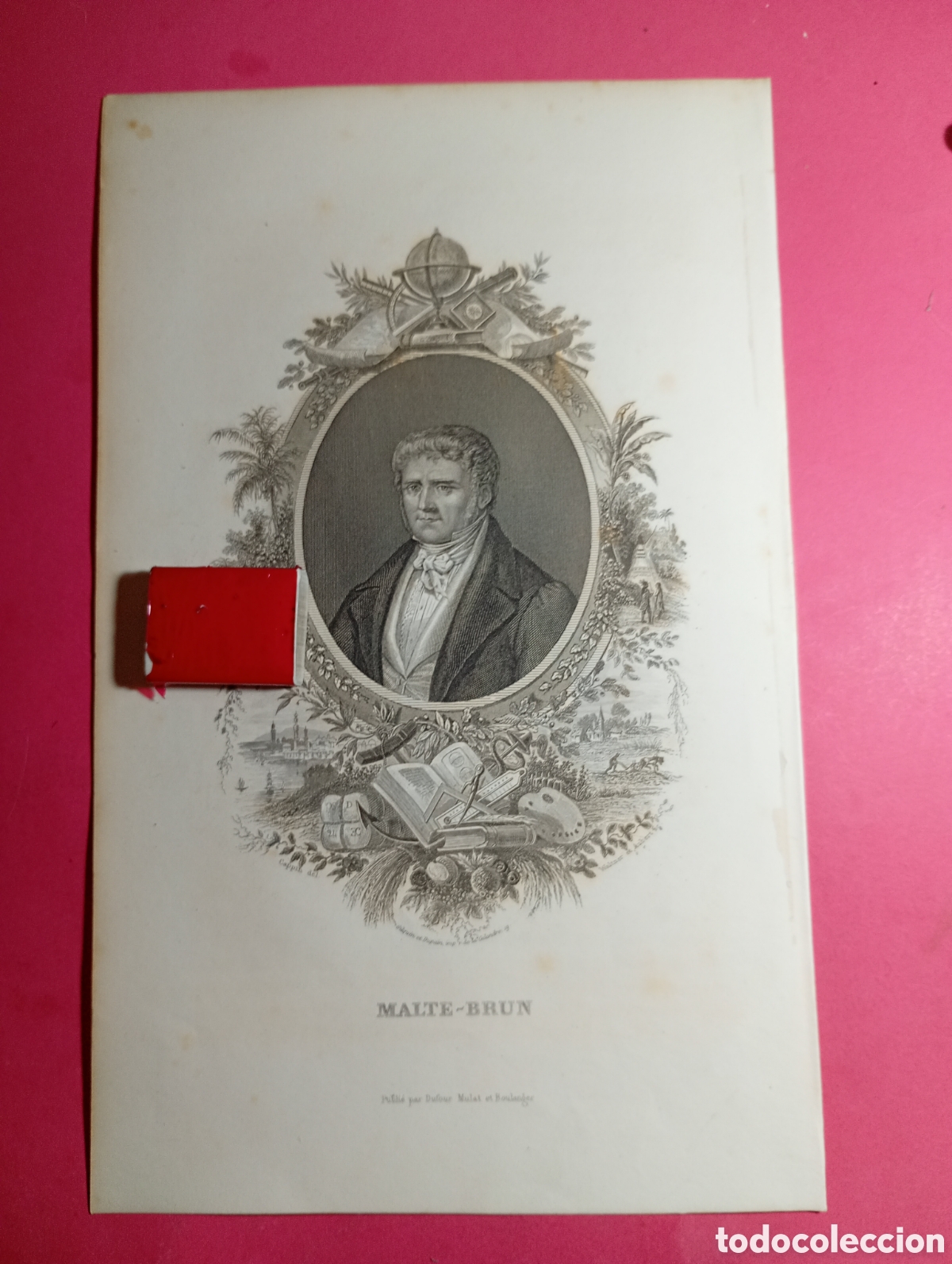 Arte: RETRATO CON ORNAMENTOS DE MALTE BRUN PAR DUFOUR MALAT ET BOULANGER