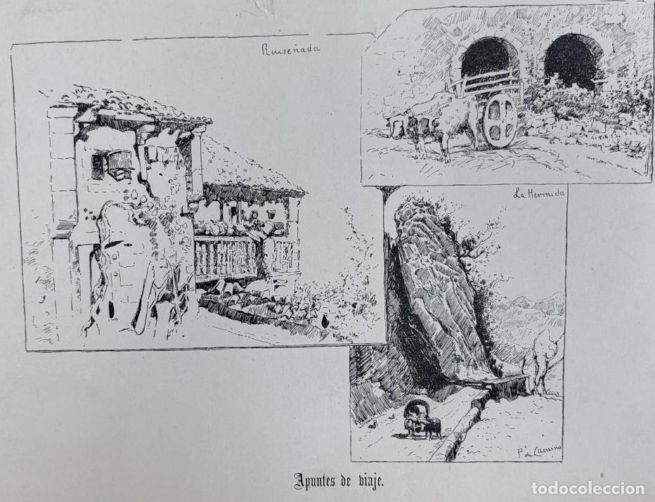 Arte: APUNTES DE VIAJE. RINCONES DE CANTABRIA (RUSE&Ntilde;ADA, LA HERMIDA, DESFILADERO), ADOLFO POLANCO, C. 1890