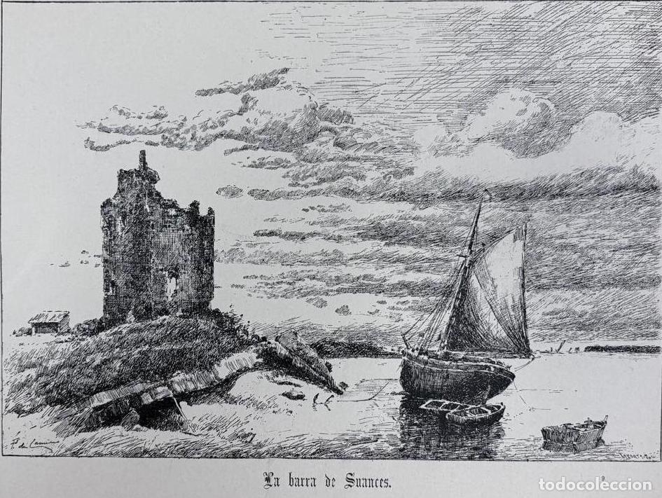 Arte: LA BARRA DE SUANCES. VISTA MAR&Iacute;TIMA DE CANTABRIA. ADOLFO POLANCO, CA. 1880