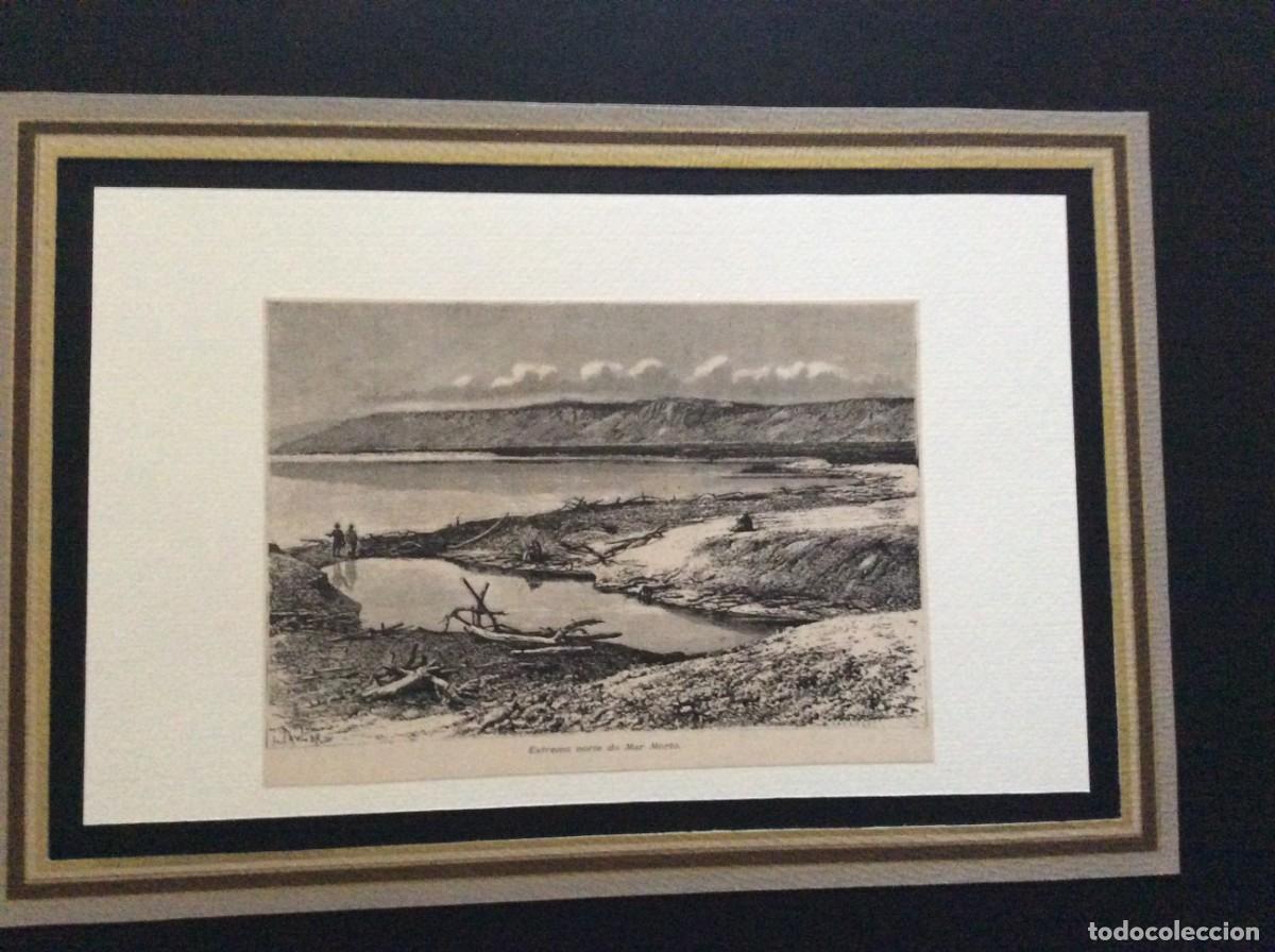 Arte: Tema: M&eacute;dio Oriente - Extremo norte do mar morto . Xilogravura do s&eacute;c. XIX. Envio gr&aacute;tis