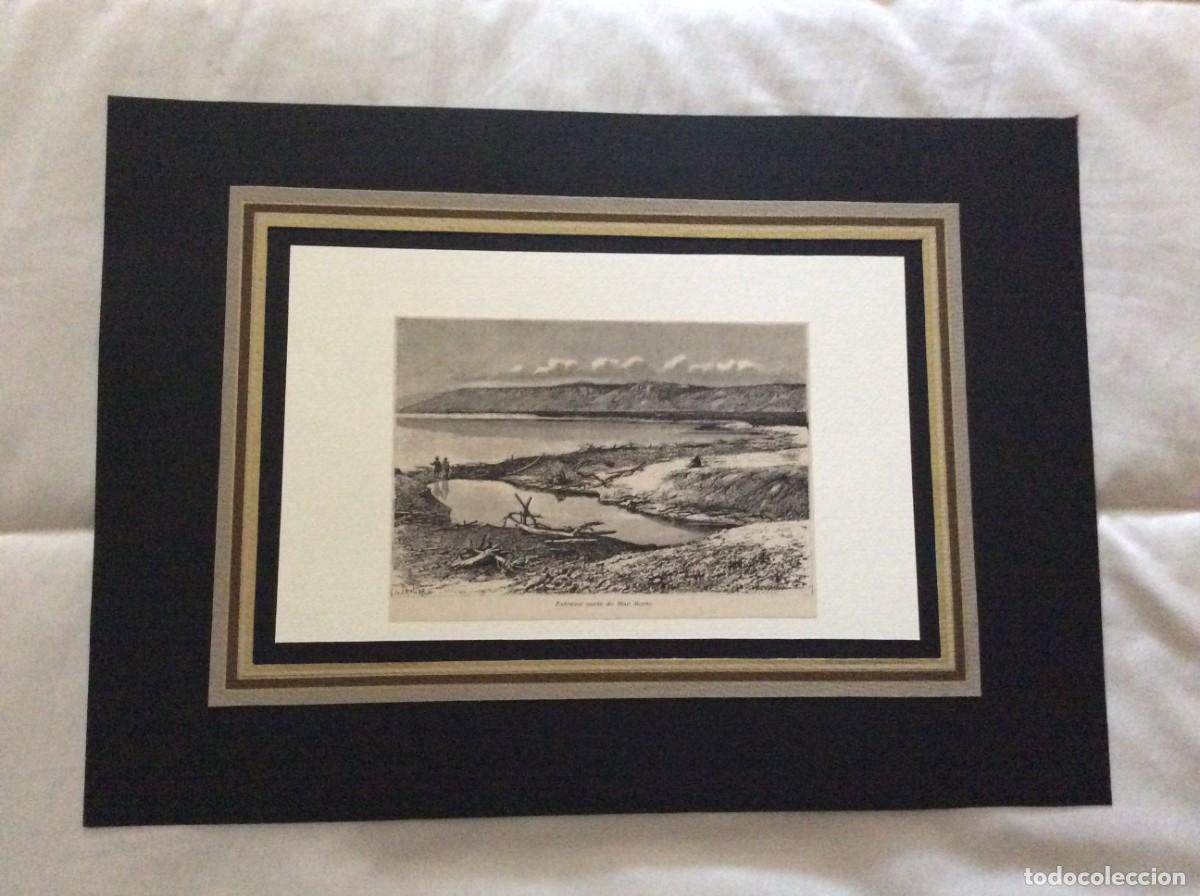Arte: Tema: M&eacute;dio Oriente - Extremo norte do mar morto . Xilogravura do s&eacute;c. XIX. Envio gr&aacute;tis