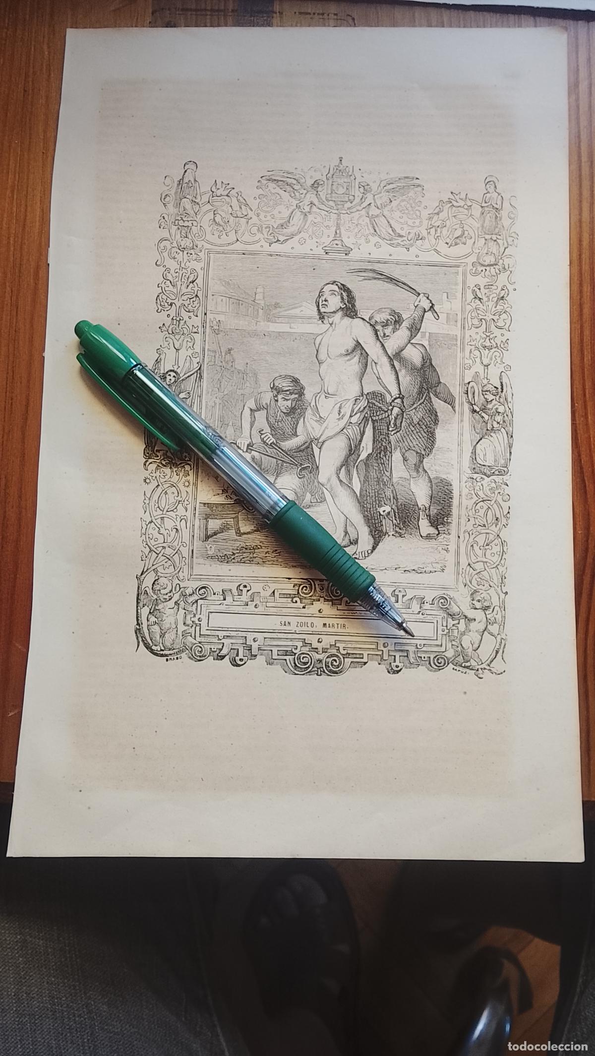 Arte: REF IGLESIA : Grabado Litogr&aacute;fico Religioso ISABELINO / VICTORIANO A&ntilde;o 1849 - SAN ZOILO XOILO MARTIR