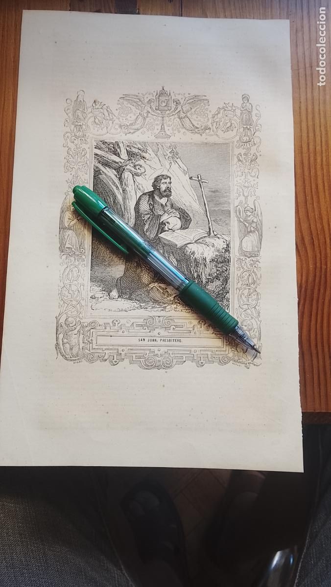 Arte: REF IGLESIA : Grabado Litogr&aacute;fico Religioso ISABELINO / VICTORIANO A&ntilde;o 1849 SAN JUAN