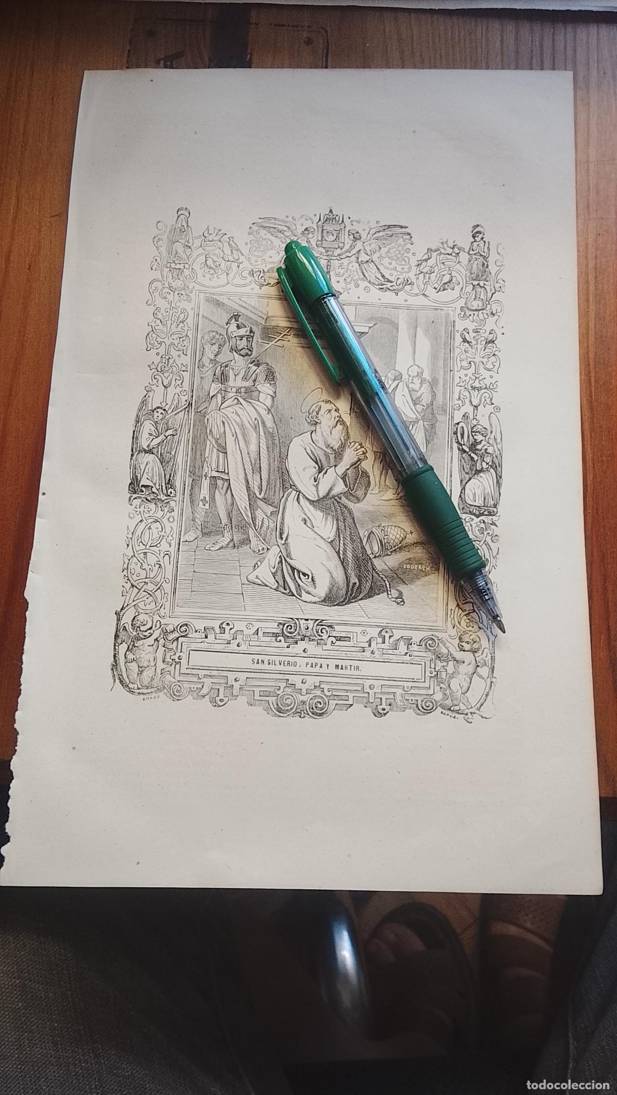 Arte: REF IGLESIA : Grabado Litogr&aacute;fico Religioso ISABELINO / VICTORIANO A&ntilde;o 1849 SAN SILVERIO