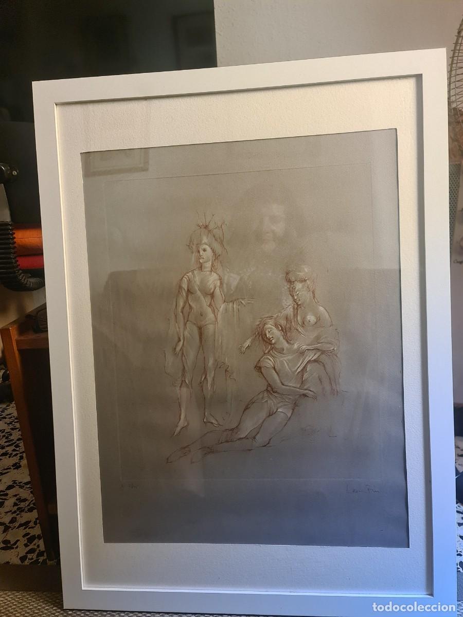 Arte: Grabado en tonos sanguina y blanco. Leonor Fini. Prueba de artista 5/25.