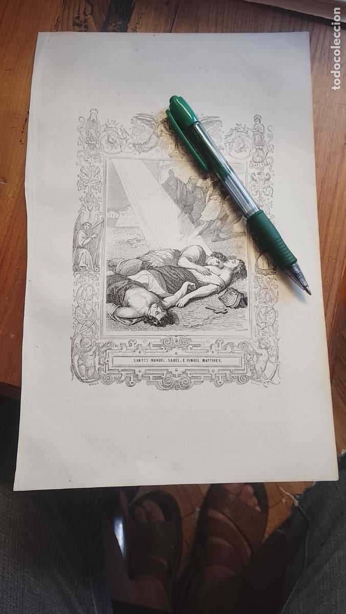 Arte: plancha Grabado de a&ntilde;o 1849 MANUEL SABEL E ISMAEL