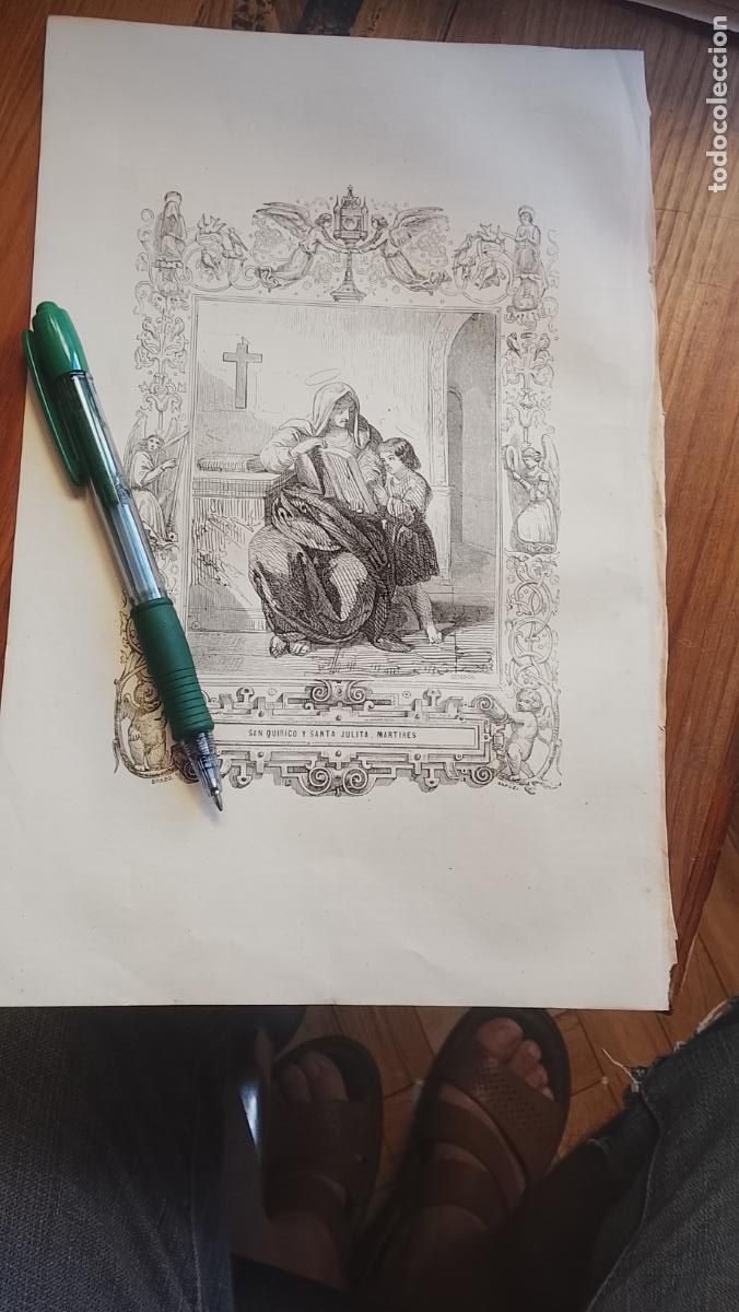 Arte: plancha Grabado de a&ntilde;o 1849 SAN QUIRICO Y SANTA JULITA MARTIRES