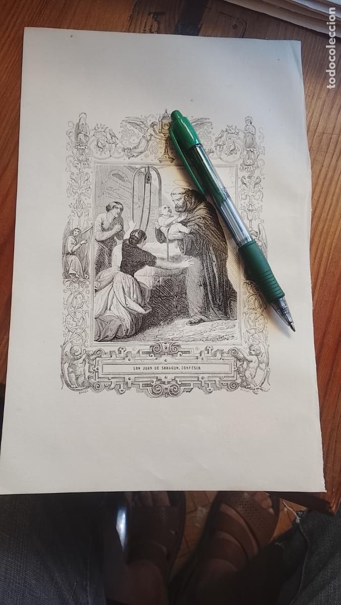 Arte: plancha Grabado de a&ntilde;o 1849 - SAN JUAN DE SAHAGUN CONFESOR