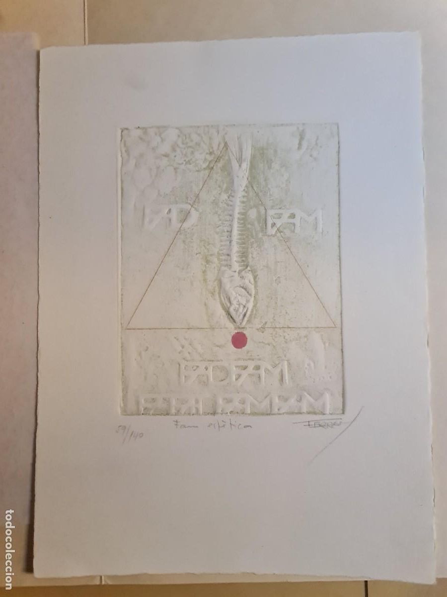 Kunst: Fam est&egrave;tica. Aiguafort i gofrat, Ramon Ferr&agrave;n i Pag&egrave;s. N&uacute;m. 59/140