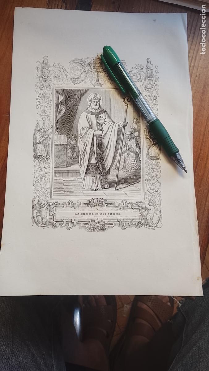 Arte: plancha Grabado de a&ntilde;o 1849 - SAN NORBERTO OBISPO Y FUNDADOR