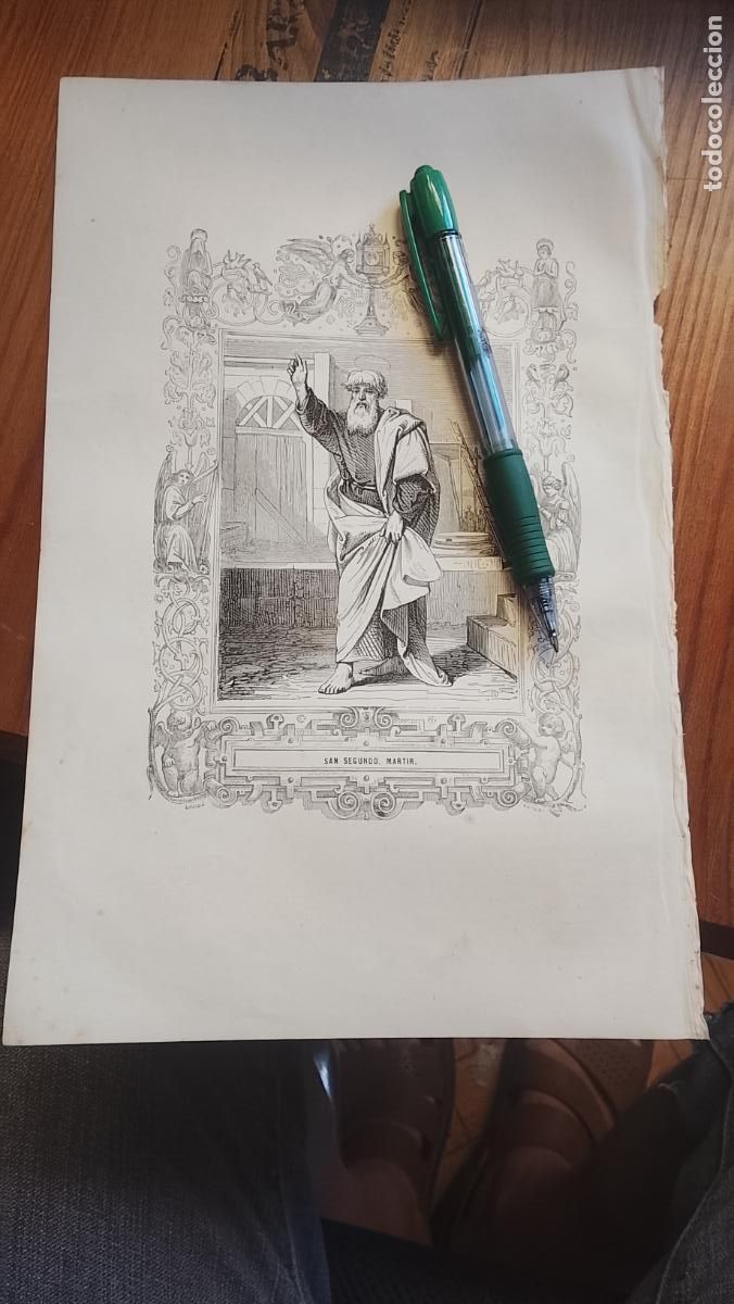 Arte: plancha Grabado LITOGRAFICO del a&ntilde;o 1849 - SAN SEGUNDO MARTIR
