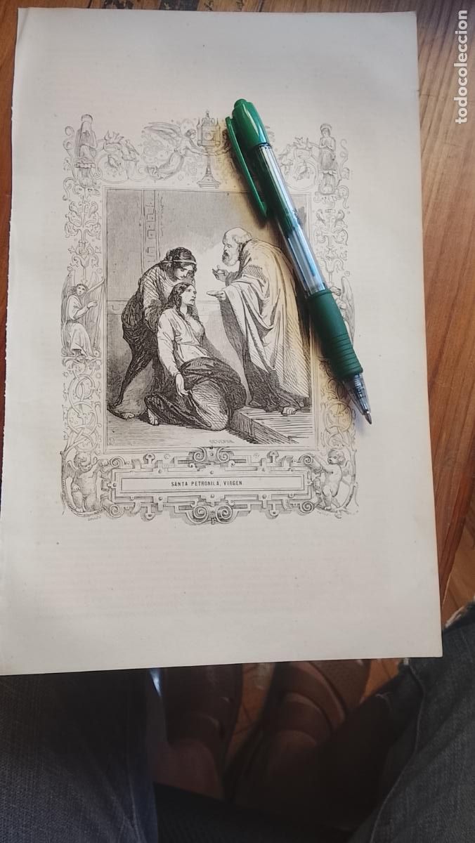 Arte: plancha Grabado LITOGRAFICO del a&ntilde;o 1849 - SANTA PETRONILA VIRGEN