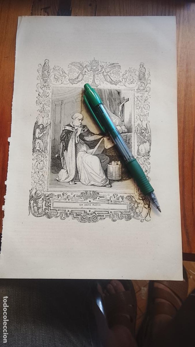Arte: plancha Grabado LITOGRAFICO del a&ntilde;o 1849 - SAN JUSTO MARTIR