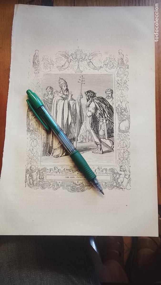 Arte: plancha Grabado LITOGRAFICO del a&ntilde;o 1849 - SAN PAPA Y MARTIR