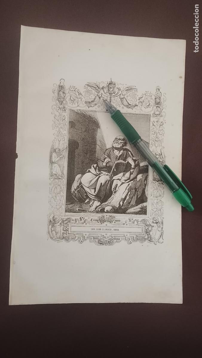 Arte: plancha Grabado LITOGRAFICO del a&ntilde;o 1849 - SAN JUAN CLIMACO ABAD