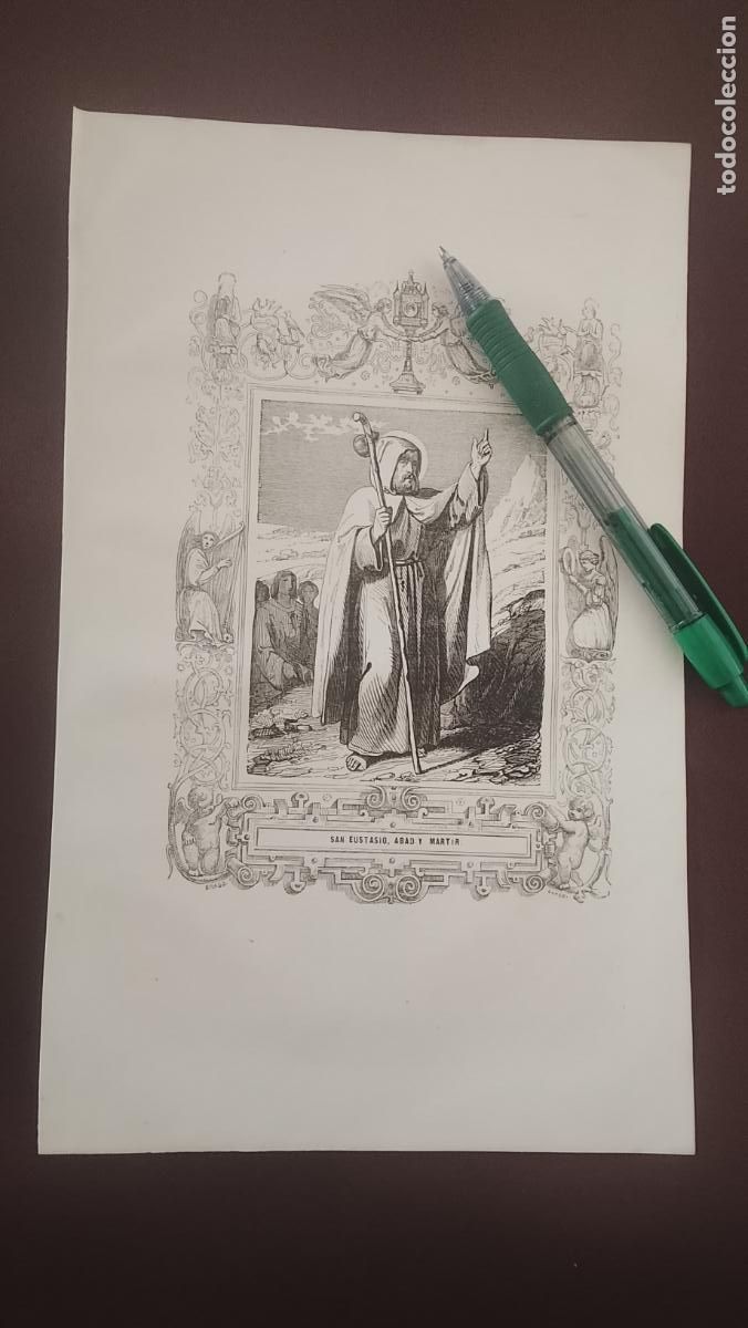 Arte: plancha Grabado LITOGRAFICO del a&ntilde;o 1849 - SAN EUSTAQUIO