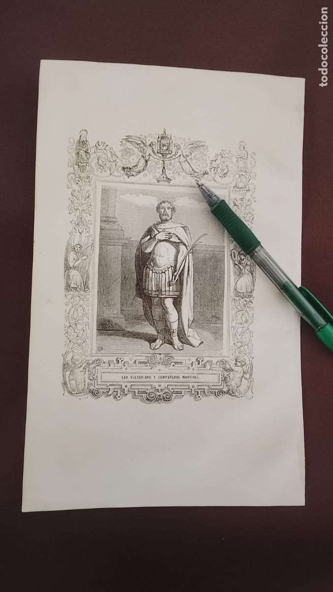 Arte: plancha Grabado LITOGRAFICO del a&ntilde;o 1849 - SAN VICTORIANO